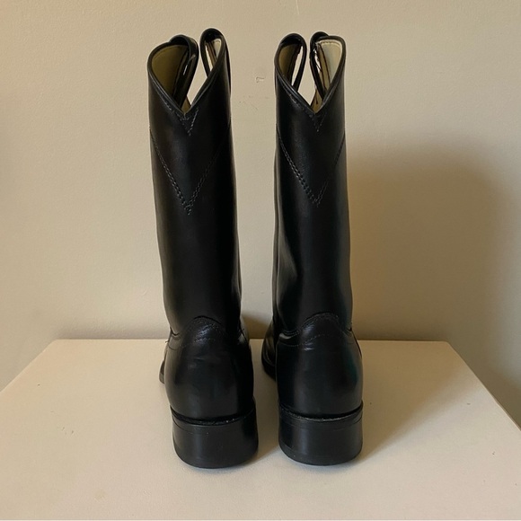 Laredo Black Western Cowboy Boots made in USA Coastal Cowgirl Fall Leather - Picture 3 of 7